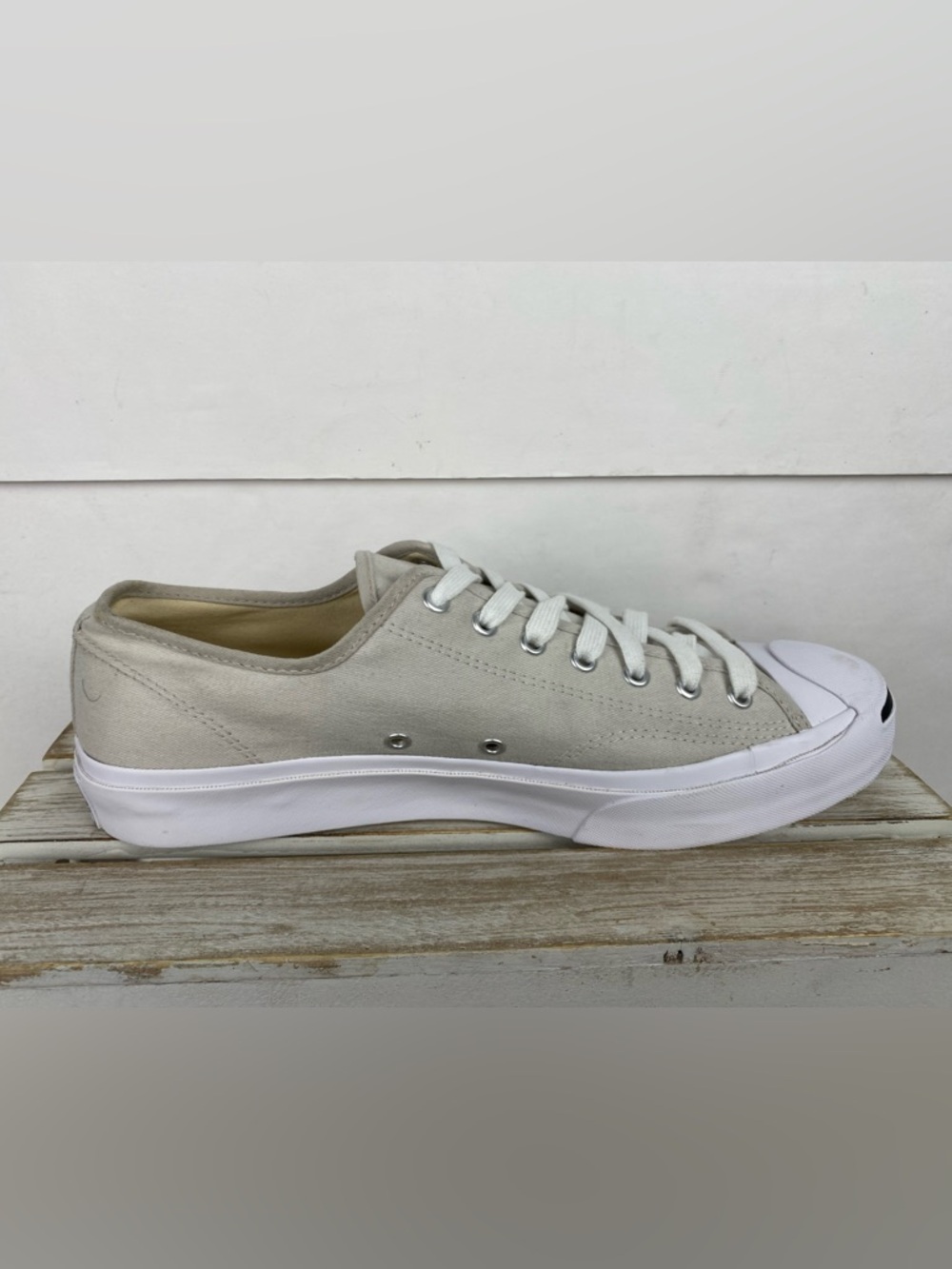 Converse Jack Purcell sneaker canvas low-top signature "smile" toe cap M12 W13.5 - Picture 3 of 15